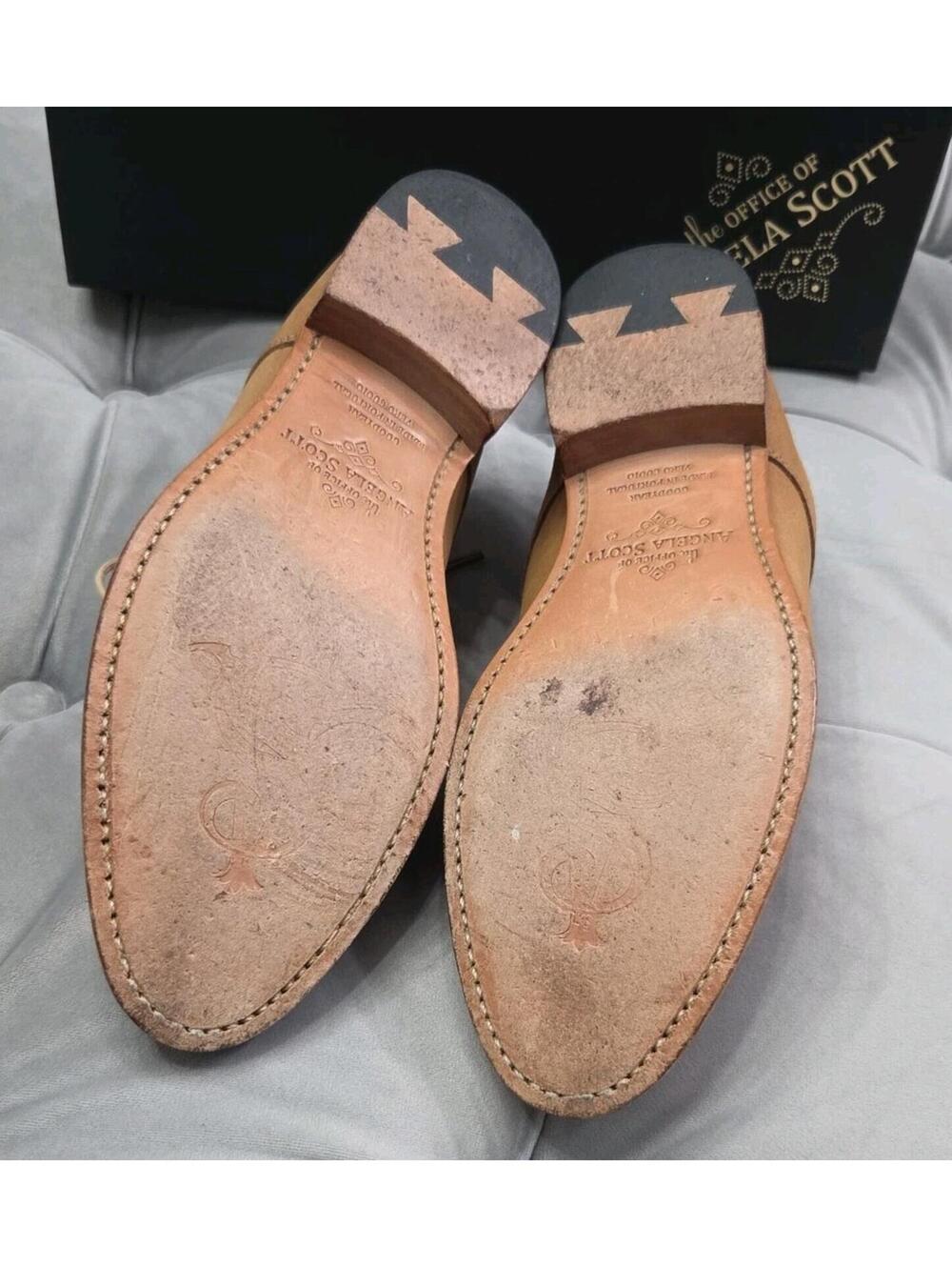 The Office Of Angela Scott Mr Evans Brown Suede Wingtip Mule Womens Shoes 37 7 - Picture 13 of 16